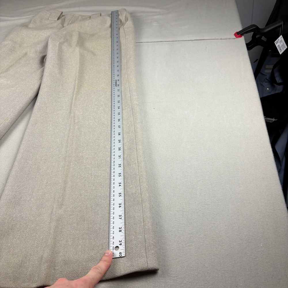 Vintage Anne Klein Neiman Marcus Wide Leg Trousers Beige ILGWU Union Made 70s - Picture 6 of 7